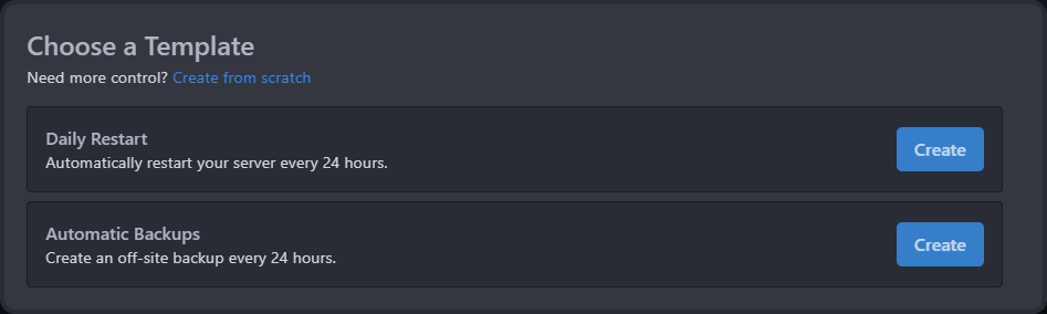 This shows the new shcedule templates